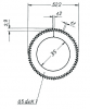 Perforiermesser, gebrochen, 70 Zahne, 35 x 52,5 x 0,5 mm
