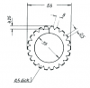 Perforiermesser, gebrochen, 22 Zahne, 35 x 53 x 0,5 mm