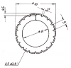 Perforiermesser, gebrochen, 18 Zahne, 40 x 60 x 0,5 mm