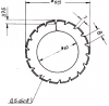 Perforiermesser, gebrochn, 18 Zahn, 40 x 61,5 x 0,5 mm