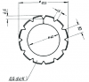 Perforiermesser, gebrochen, 12 Zahne, 40 x 61,5 x 0,5 mm