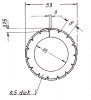 Perforiermesser, gebrochen, 15 Zahne, 35 x 53 x 0,5 mm