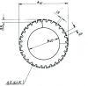 Perforiermesser, gebrochen, 28 Zahne, 40 x 61 x 0,5 mm